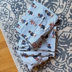 Ralph Lauren Polo Teddy Bear Polo Striped twin sheet set